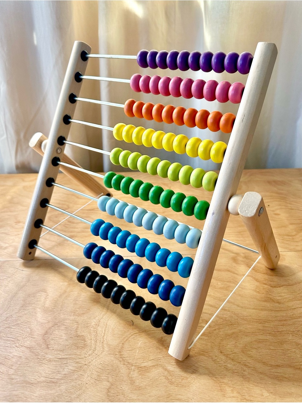 IKEA UNDERHÅLLA Wooden Abacus Multicolor Kids Counting Toy NWT